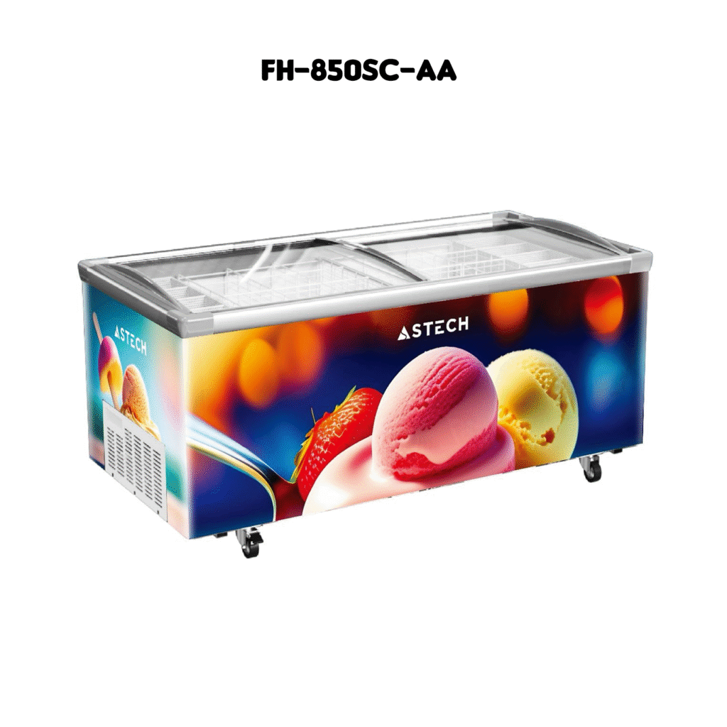 CONGELATEUR ASTECH HORIZONTAL 761LITRES VITRINE NOFROST FH850SCAA