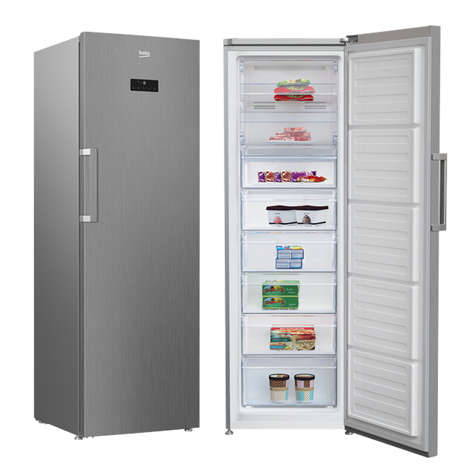 CONGELATEUR BEKO VERTICAL 8TIROIRS 315L A+ NOFROST GRIS RFNE451XB