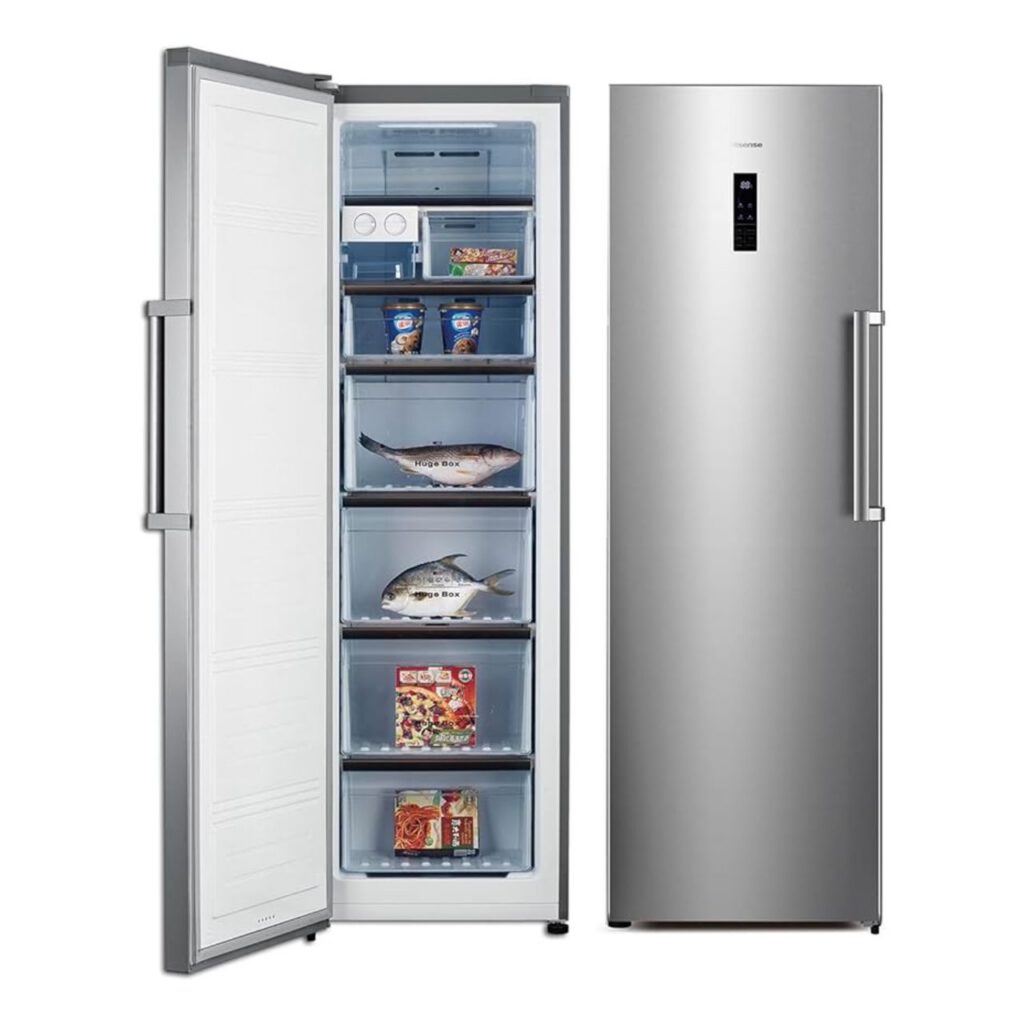 CONGELATEUR HISENSE VERTICAL 7TIROIRS 274L NOFROST GRIS RS34WC