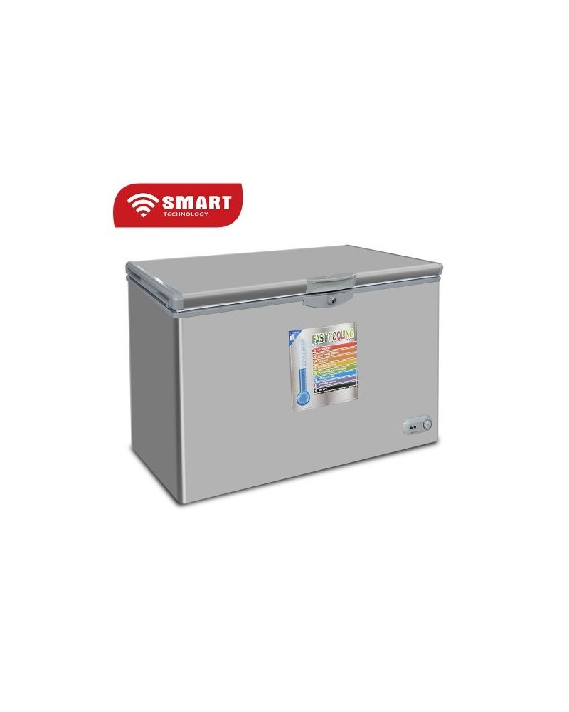 CONGELATEUR SMART TECHNOLOGY HORIZONTAL 350LITRES AVEC VITRE GRIS STCC320V