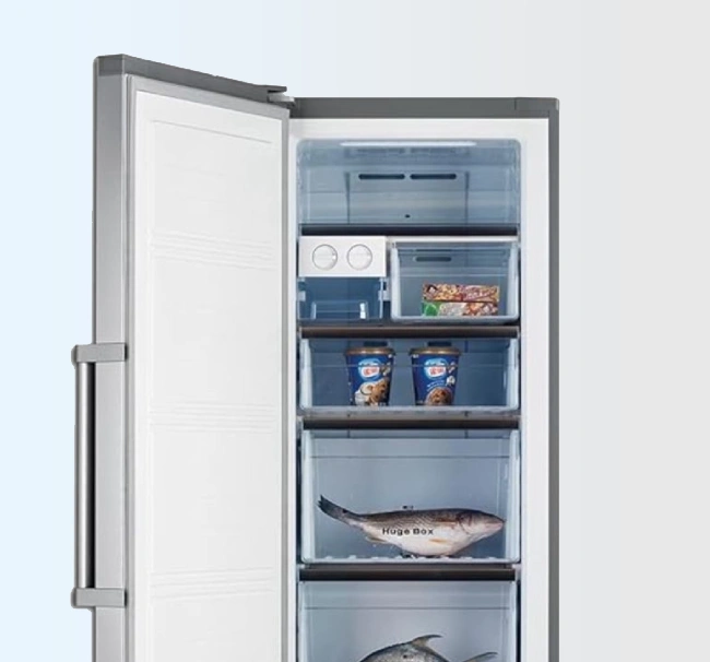 CONGELATEUR HISENSE VERTICAL 7TIROIRS 274L NOFROST GRIS RS34WC