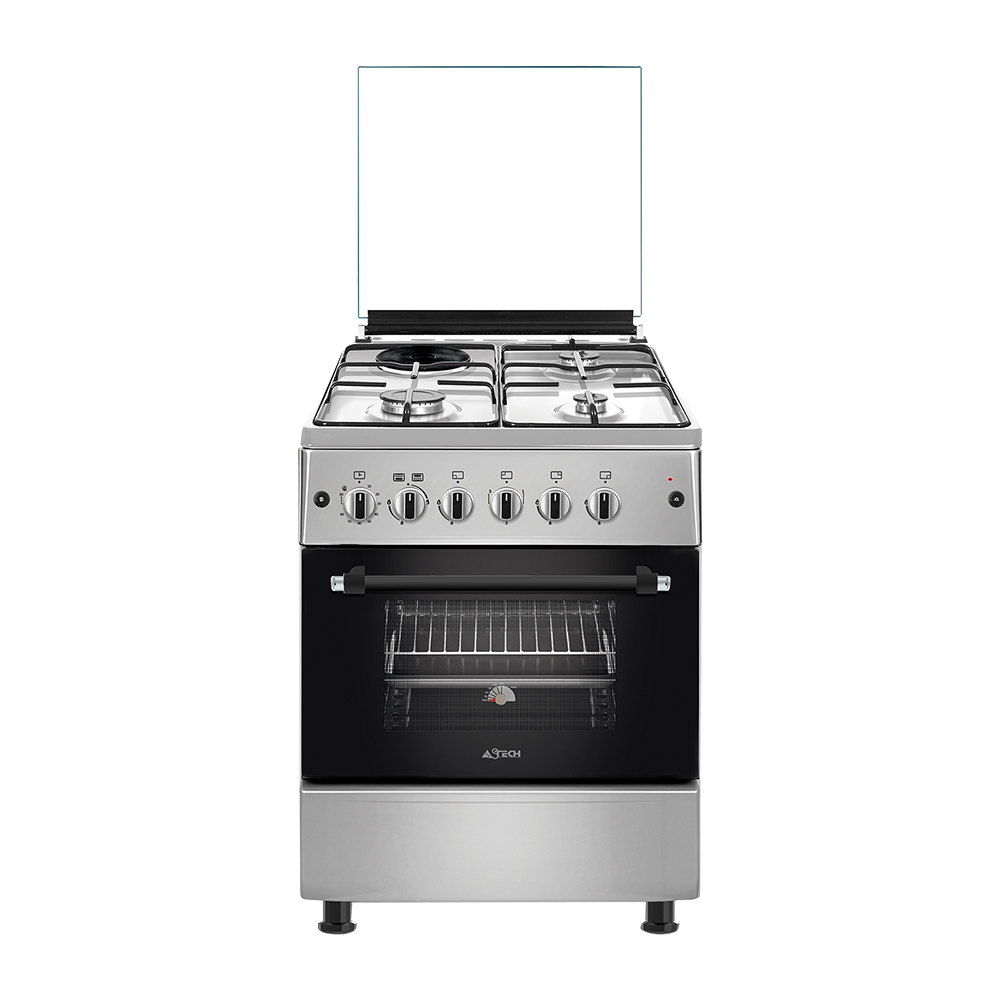 CUISINIERE ASTECH 4FEUX 60X60 3FEUX GAZ 1FEUX ELECTRIQUE + FOUR A GAZ EL31GEL