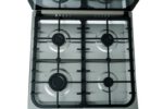 CUISINIERE ASTECH 4FEUX 60X60 A GAZ AVEC ECRAN + FOUR A GAZ ET CHAULEUR TOURN INOX CK66ELCF