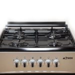 CUISINIERE ASTECH 4FEUX 60X60 A GAZ AVEC FOUR A GAZ GRIS CK60LDRM