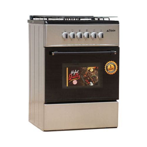CUISINIERE ASTECH 4FEUX 60X60 A GAZ AVEC FOUR A GAZ GRIS CK60LDRM