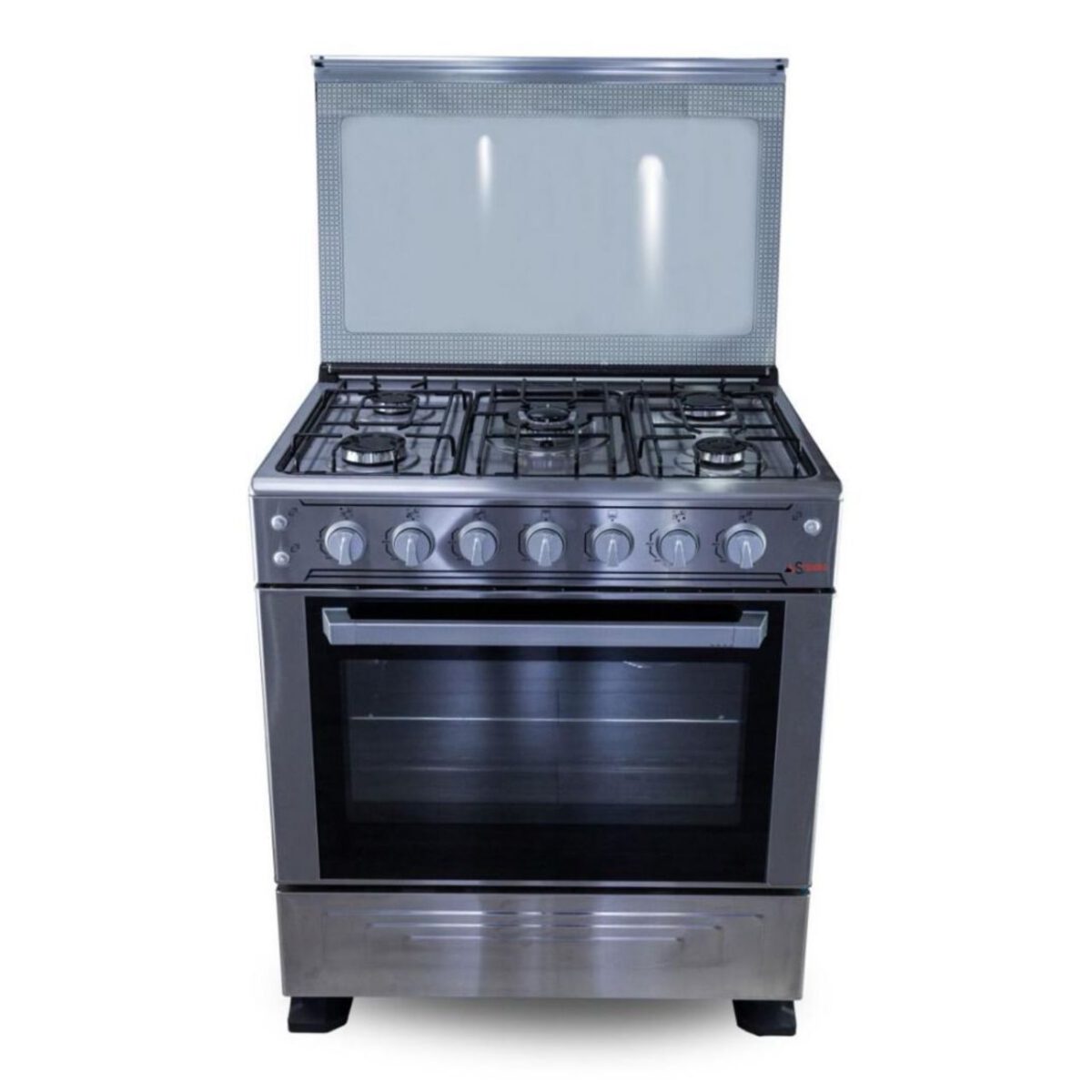 CUISINIERE ASTECH 5FEUX 80X60 A GAZ AVEC FOUR A GAZ INOX 80MIS