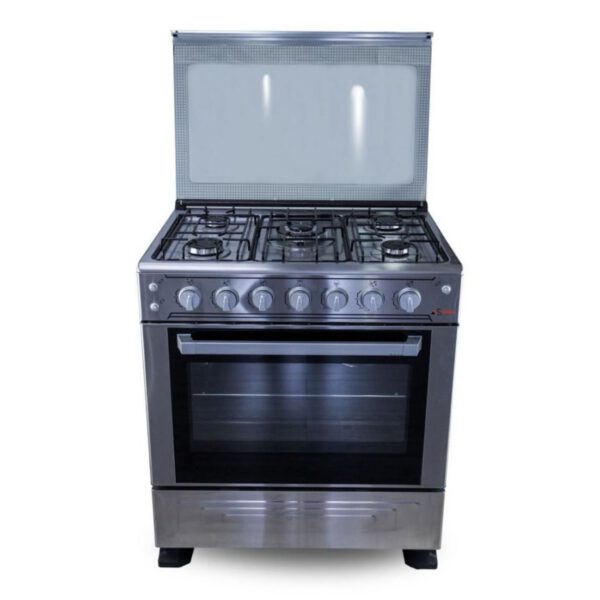 CUISINIERE ASTECH 5FEUX 80X60 A GAZ AVEC FOUR A GAZ INOX 80MIS