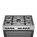 CUISINIERE BEKO 5FEUX 90X60 A GAZ FULL OPTION VENTILO+ FOUR ELECTRIQUE INOX BGM11226EX