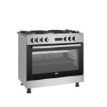 CUISINIERE BEKO 5FEUX 90X60 A GAZ FULL OPTION VENTILO+ FOUR ELECTRIQUE INOX BGM11226EX