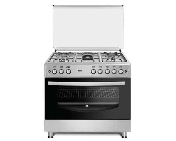 CUISINIERE FERRE 5FEUX 90X60 A GAZ GRIS F9P50G2-DI