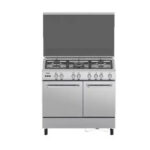 CUISINIERE FINIX 5FEUX 90X60 AVEC PORTE A BOUTEILLE GRIS G95NEM