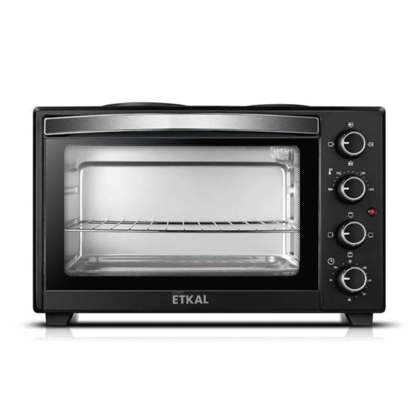 FOUR ETKAL AVEC 2FEUX ELECTRIQUE EN HAUT 48LITRES NOIR NOJK48A