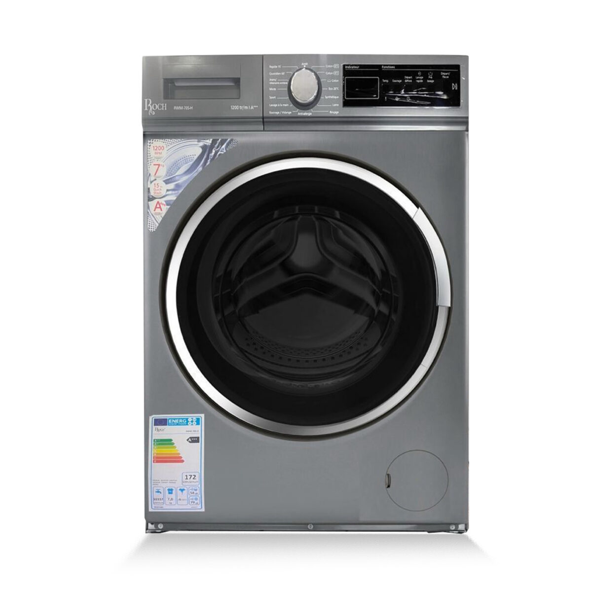 MACHINE A LAVER ROCH 8KG 1200TOUR/MIN A+++ GRIS RWM80SH
