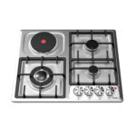PLAQUE HAIER ENCASTRABLE 4FEUX MIXTE 3F A GAZ 1F ELECTRIQUE INOX HOBF60FS