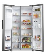 REFRIGERATEUR HAIER SIDE BY SIDE 2PORTES DISTRIBUTEUR GLACON GRIS HSW59FEIMM