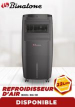 VENTILATEUR BINATONE A EAU HUMIDIFICATEUR 20 LITRES BAC20L