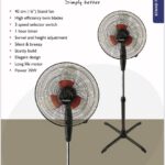 VENTILATEUR BINATONE SUR PIED DOUBLE HELICES A1692