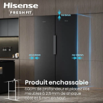 CONGELATEUR/REFRIGERATEUR HISENSE VERTICAL COMBINE 4TIROIRS NOFROST NOIR FT5K310GSFC