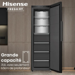 CONGELATEUR/REFRIGERATEUR HISENSE VERTICAL COMBINE 4TIROIRS NOFROST NOIR FT5K310GSFC