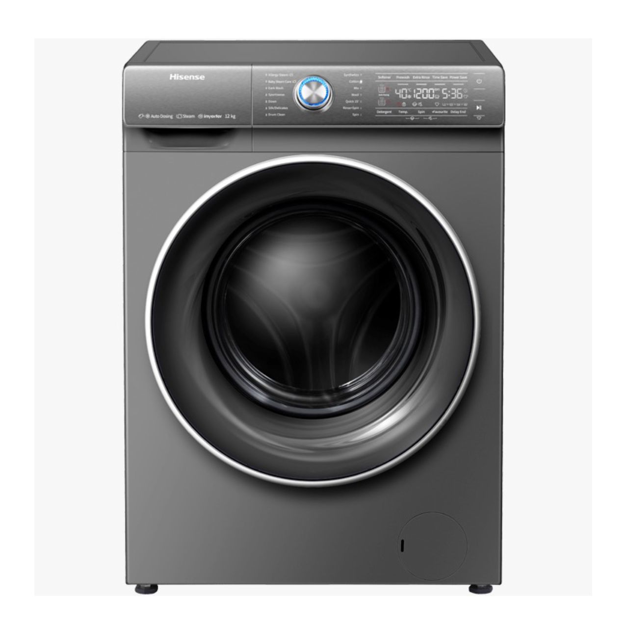 MACHINE A LAVER HISENSE 12KG/8KG SECHAGE FRONT LOAD GRIS WD5I1245BB MACHINE A LAVER HISENSE 12KG/8KG SECHAGE FRONT LOAD GRIS WD5I1245BB
