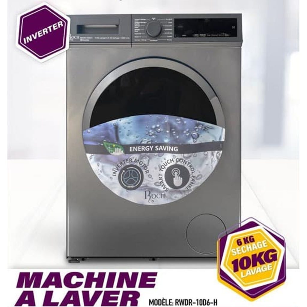 MACHINE A LAVER ROCH 10KG/6KG SECHAGE FRONT LOAD GRIS RWDR10D6H + BOUILLOIRE OFFERT