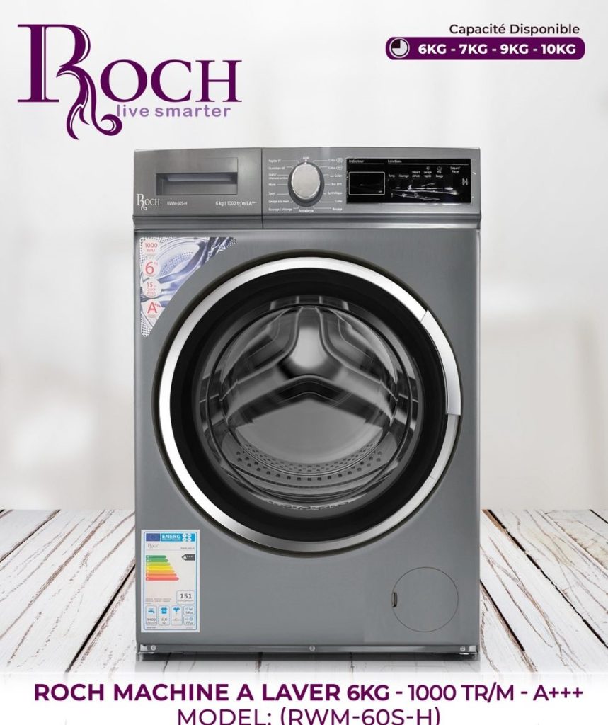 MACHINE A LAVER ROCH 6KG A+++ GRIS RMW60SH + BOUILLOIRE OFFERT