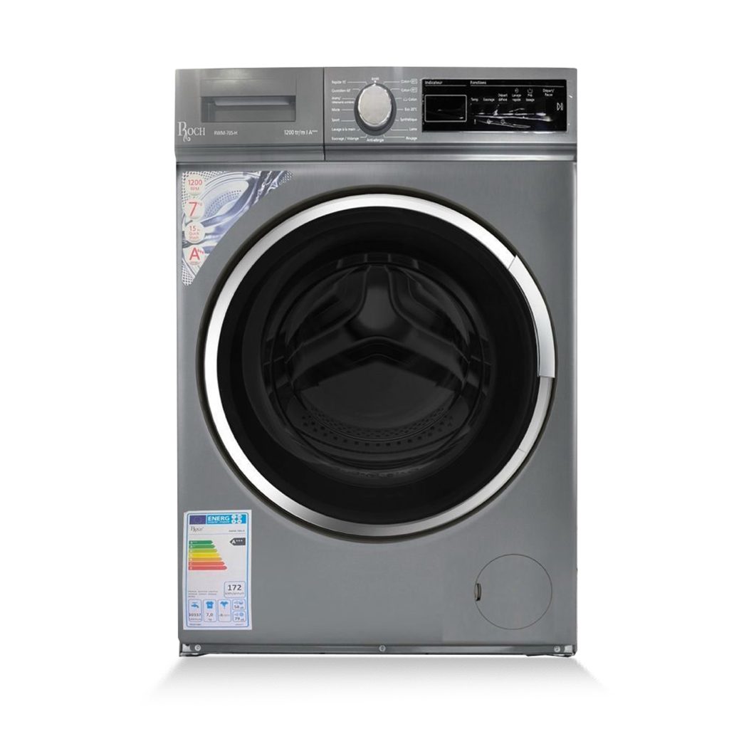 MACHINE A LAVER ROCH 8KG 1200TOUR/MIN INVERTER A+++ GRIS RWM80SH + BOUILLOIRE OFFERT