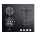 PLAQUE ENCASTRABLE ELBA 4FEUX 60X60 A GAZ NOIR ELIO 65-445 PG60014